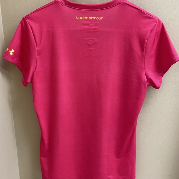 Under Armour Women's Superman Hot Pink Heat Gear Shirt Size M - Picture 3 of 4